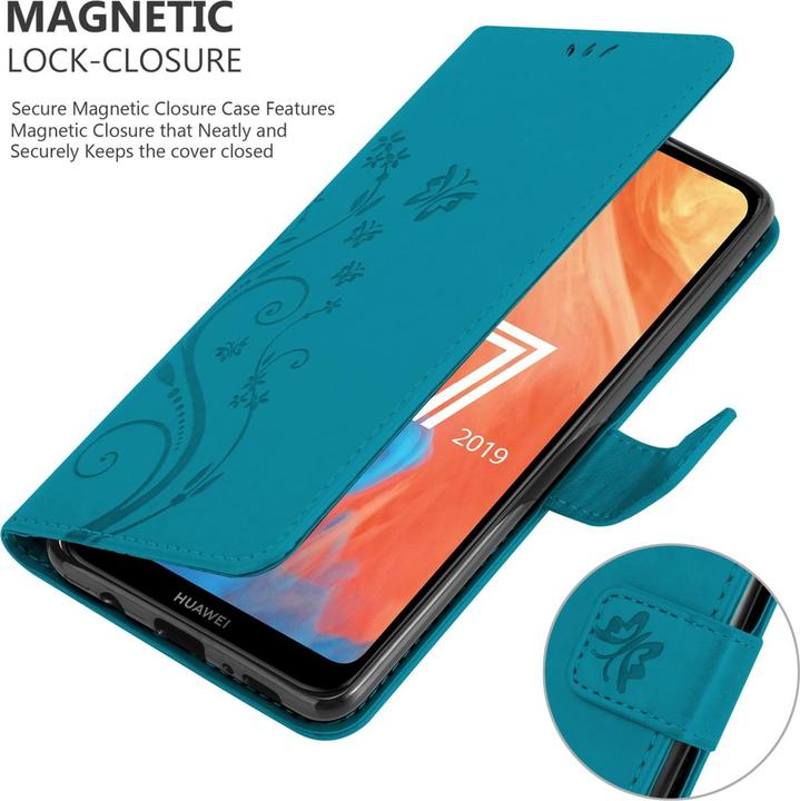 Productafbeelding Cadorabo Boekhoesje met bloem voor Huawei Y7 2019 / Y7 PRIME 2019 (Huawei Y7 (2019), Huawei Y7 Prime (2019))