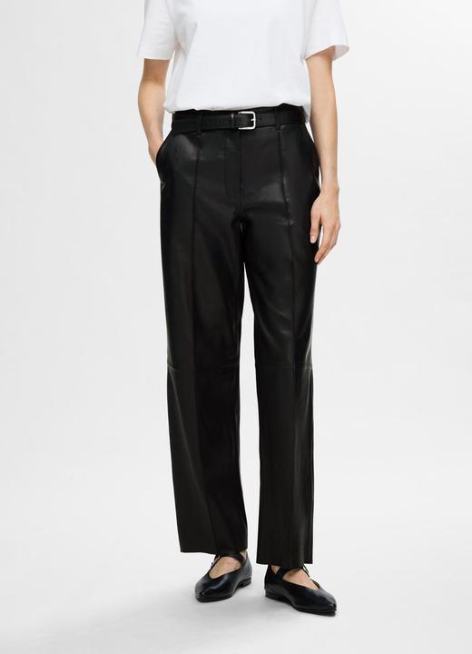 Actual product image Selected Femme Wide Fit Leather Trousers (42)
