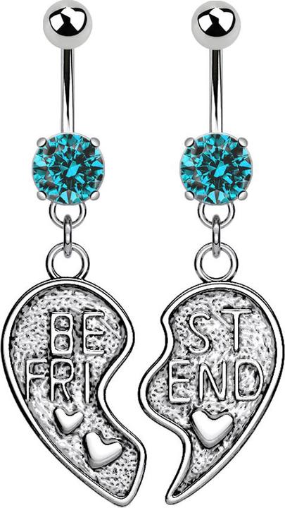 Immagine prodotto Star Piercing Banana argento con ciondolo Best Friend acqua (Acciaio chirurgico 316L, Ottone)