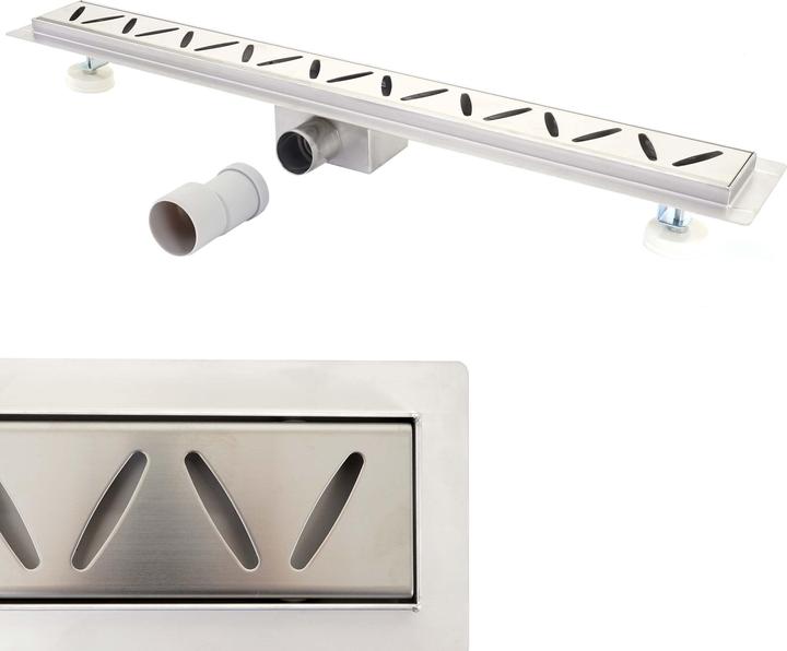 Image du produit Swisshandel24 Caniveau de douche 120cm écoulement de sol caniveau de douche, inox siphon 50-120cm - 51217 (1200 mm)