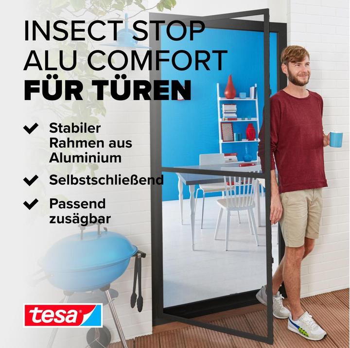 Actual product image tesa Insect screen Alu COMFORT for doors, insect screen (100 x 220 cm)
