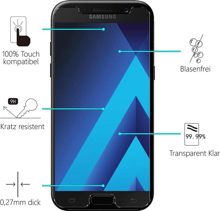 Actual product image Screenguard Samsung Galaxy A5 2017 bulletproof glass protective film Case Friendly Design (1 Piece, Samsung Galaxy A5 (2017))