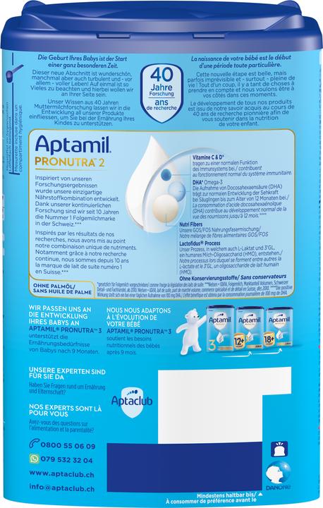 Nährwerte und Zutaten Aptamil Monatsbox Pronutra 2 (3200 g, ab 6 Monaten)