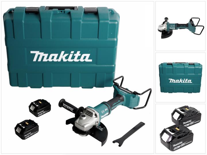 Image du produit Makita DGA 900 GKX2 Meuleuse d'angle sans fil 36V ( 2x18V ) 230mm Brushless + 2x batterie 6,0Ah + Ezynut + (230 mm)