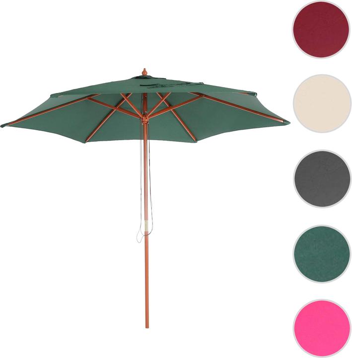 Immagine prodotto Swisshandel24 Ombrellone Florida, ombrellone da giardino, Ø 3m poliestere/legno - verde oliva (3 m)
