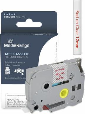 Actual product image MediaRange Tape cassette red on transparent 8m x 12mm (1.20 cm, Red)