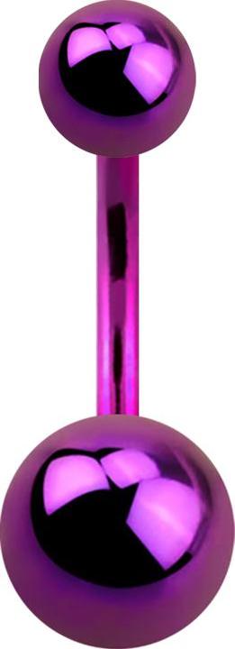 Star Piercing Banane Innengewinde violett mit zwei Kugeln (Titan G23)