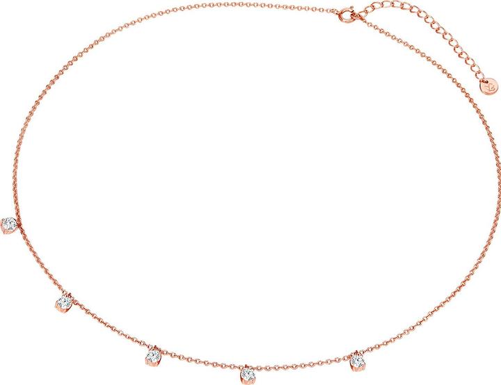 Produktbild Glanzstücke München Damen 5 Zirkonia-Steinchen Sterling Silber Zirkonia roségold 40,0 cm Basiskette + 5,0 cm Verlängerun (925er Silber, 40 - 45 cm)