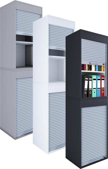 Produktbild VCM Holz Büroschrank Aktenschrank Aktos L Rollladen abschliessbar (50 x 40 x 93 cm)