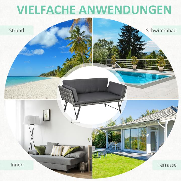 Actual product image Outsunny Garden Sofa with Folding Armrests