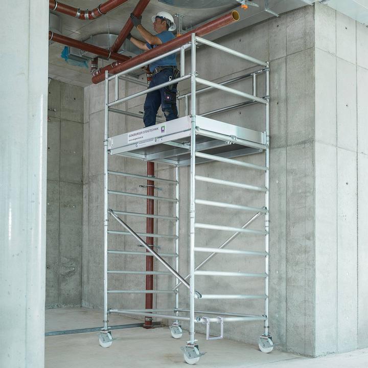 Actual product image Munk Rolling scaffold 1.35 x 1.80 m with chassis beams & double platform Platform height 5.45 m (Scaffolding, 180 cm)