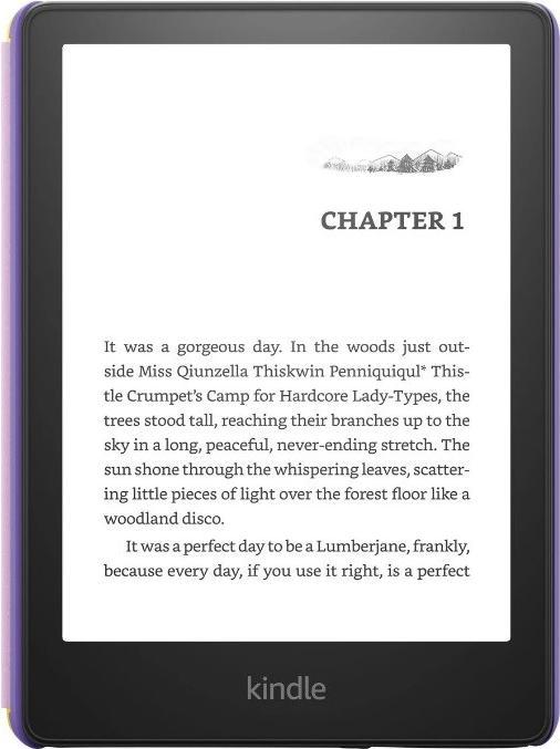 Actual product image Amazon Ebook Kindle Paperwhite Kids 6.8 8GB WiFi Robot Dreams (6.81", 8 GB, Violet, Yellow)