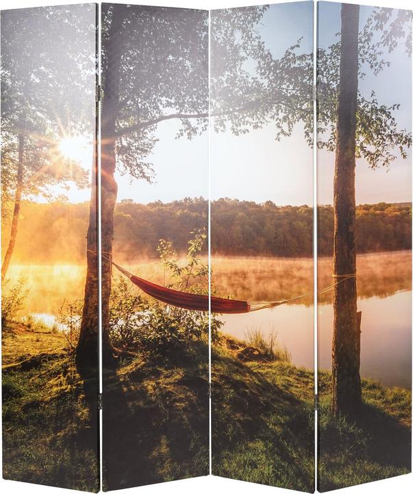 Immagine prodotto Mendler Foto Paravent con isolamento acustico HWC-L55, schermo per la privacy, 180x162cm Waldsee