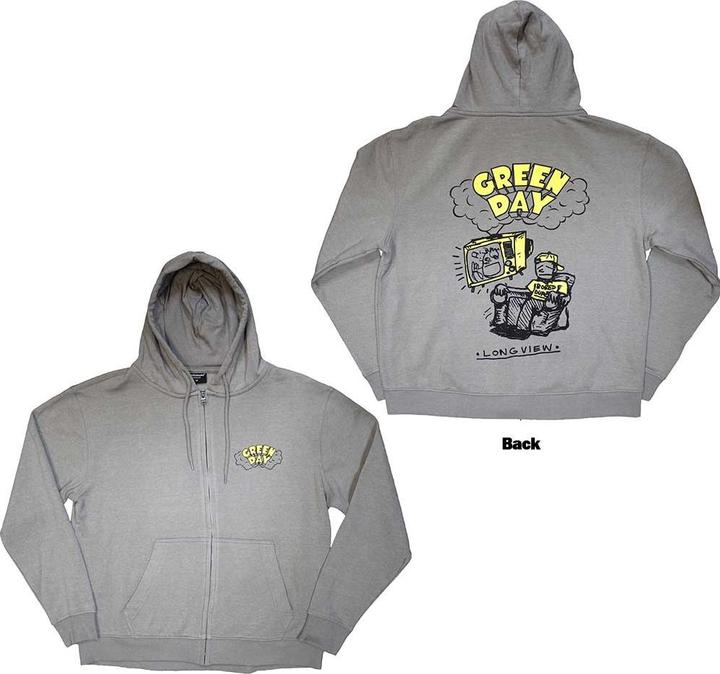 Actual product image Green Day Longview Doodle Back Print (Zipper-Hoodie) (M)