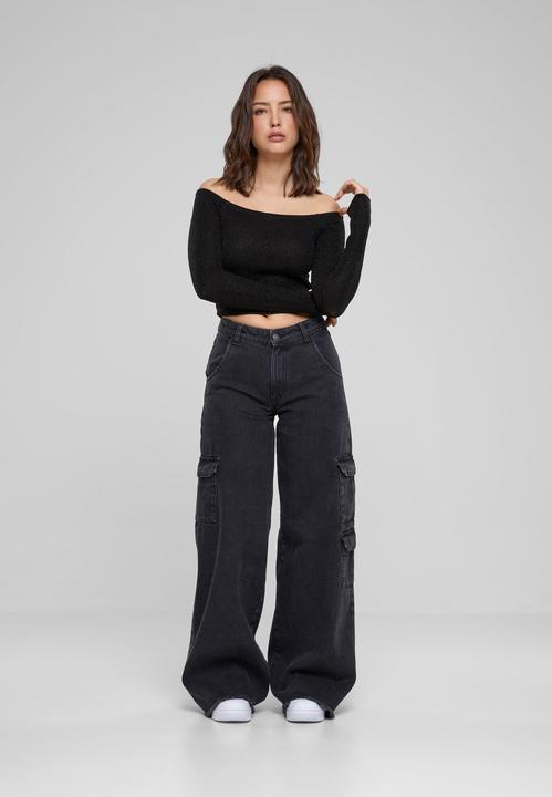 Actual product image Urban Classics Ladies Off Shoulder Glitter Longsleeve (L)