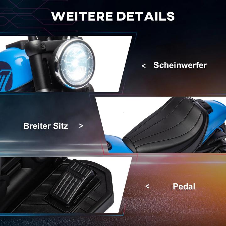 Produktbild Swisshandel24 Kinderelektro-Motorrad, 2 abnehmbare Stützräder, 1,5-3 km/h, für 1,5-3 Jahre Kinder (6 V)