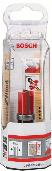 Produktbild Bosch Professional Zubehör Bündigfräser Expert for Wood Laminate, 8 mm, D1 16 mm, L 20 mm, G 60 mm