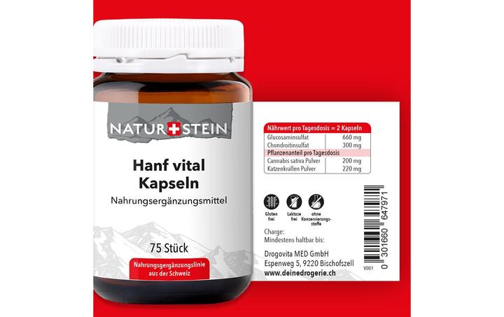 Produktbild Naturstein Hanf Vital (75 Stück, Kapseln, 163 g)