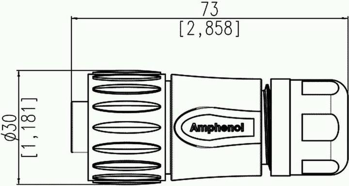 Produktbild Kalitec Amphenol C016 20D003 110 12 ecomate Kabeldose 3 polig + PE Staubkappe Dichtung I Buchse I schwarz I