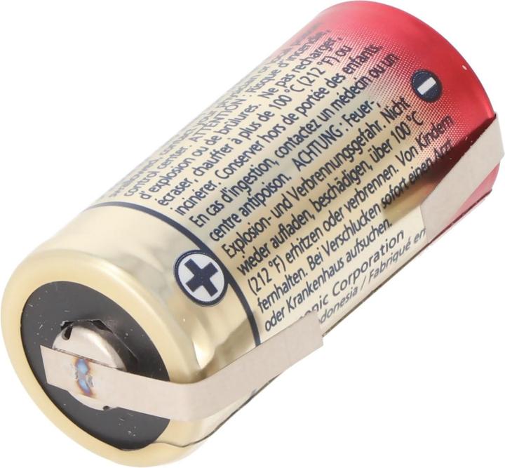 Produktbild Panasonic Batterie Photo Power CR123A Lithium Batterie 3 Volt mit Lötfahnen U-Form (RCR123A, 1400 mAh)