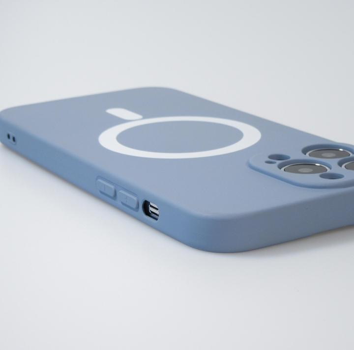 Produktbild PhoneLook Hülle Soft-Shell silikon cover mit MagSafe und Kameraschutz grau (Apple iPhone 13 Pro)