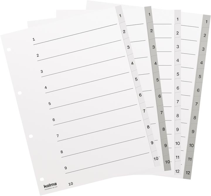 Actual product image Kolma Index A4 strong 1-12 12-piece white