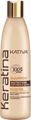 Kativa Keratin Nutrition Shampoo 550ml Wiederherstellung von Weichheit und Glanz ohne Salz, Sulfate und (550 ml, Flüssiges Shampoo)