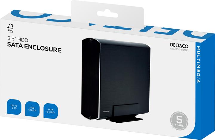 Actual product image Deltaco MAP-GD34U3 - HDD Enclosure - 3.5 Inch - Serial ATA III - USB Connectivity - Weak (3.5")