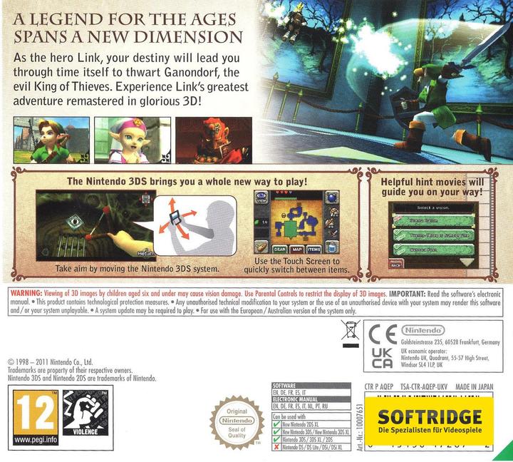 Produktbild Nintendo Selects: Zelda: Ocarina of Time (3DS, DE)