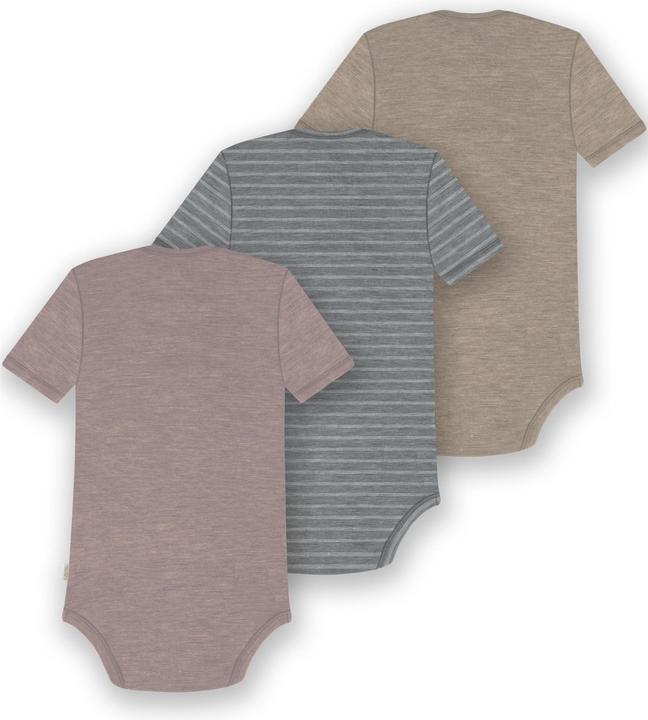 Immagine prodotto Normani Set di 3 body baby in merino a maniche corte "Tauranga" - 9299 (80)