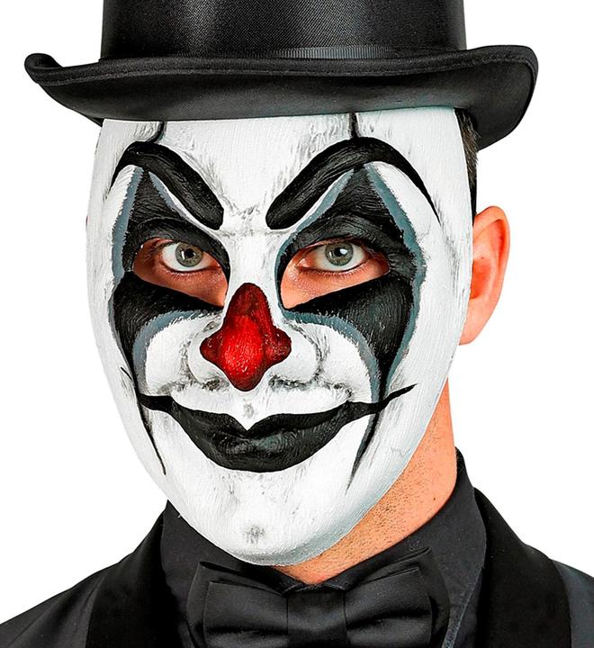 Actual product image Widmann Commedia Dell'Arte Mask Clown Mask Black White