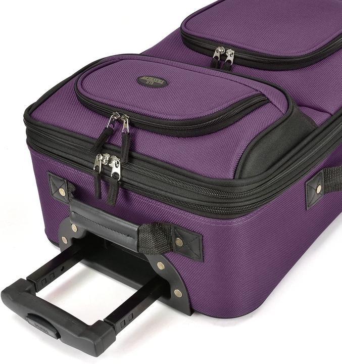 Immagine prodotto U.S. Traveler Set di bagagli a mano viola, 2 ruote (Bagaglio a mano (fino a 50 litri))