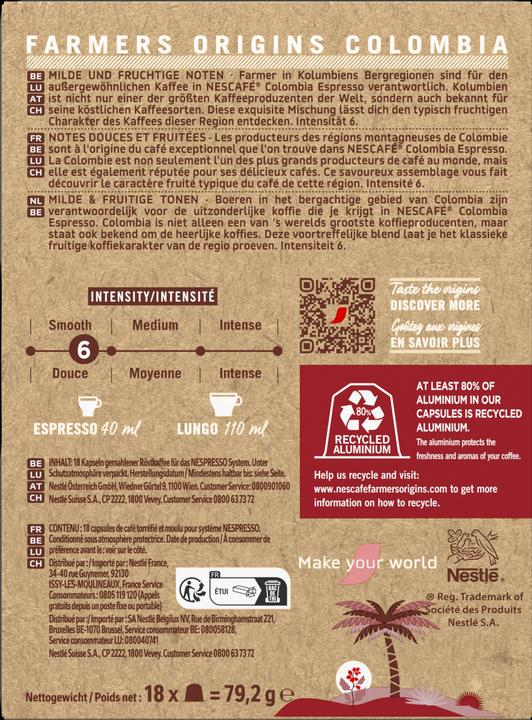 Immagine prodotto Nescafé Farmers Origins Colombia (18 x Porta.)