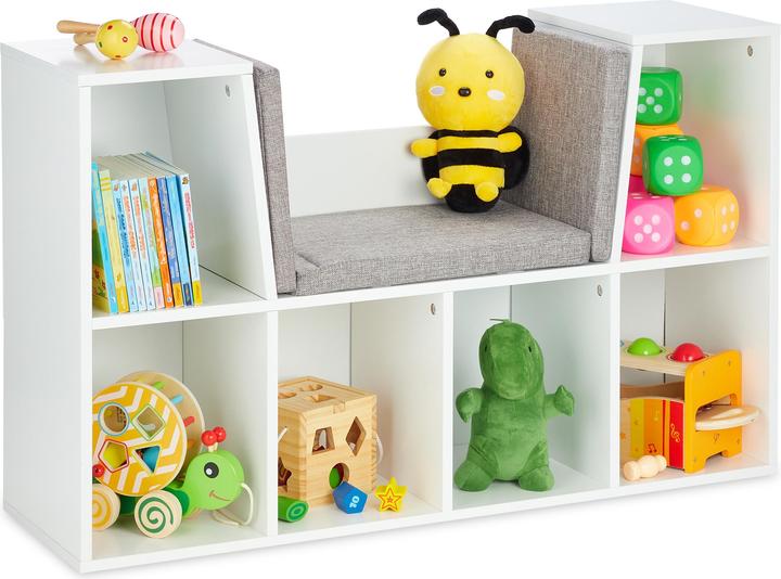 Actual product image Relaxdays Bücherregal mit Sitzkissen Plain en