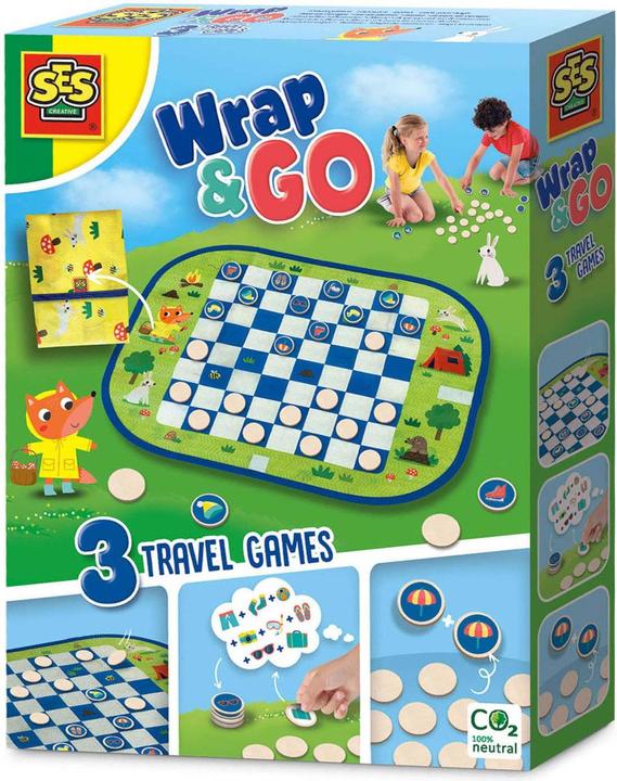 Actual product image Ses Wrap and Go Travel Games, 3in1 (English, French, Dutch, German)