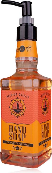 Produktbild Accentra Handseife RUM FLAVOR in Rumflasche, 480ml, Duft: Rum, Farbe: orange/rot, VE 6/24 (Flüssigseife, 480 ml)