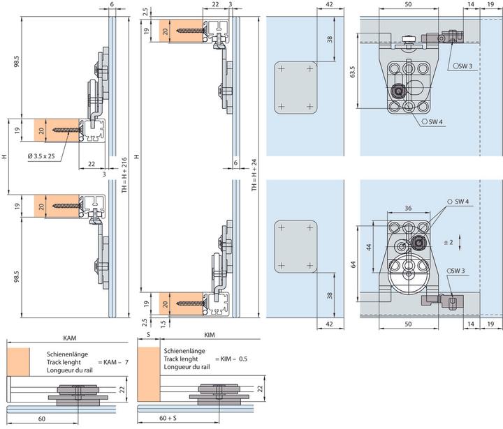 Actual product image HAWA Sliding door fittings -REGAL B 25 H/SP, Forslide