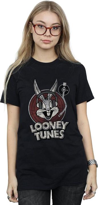 Image du produit Looney Tunes Bugs Bunny Cercle Coton Logo Boyfriend TShirt (L)