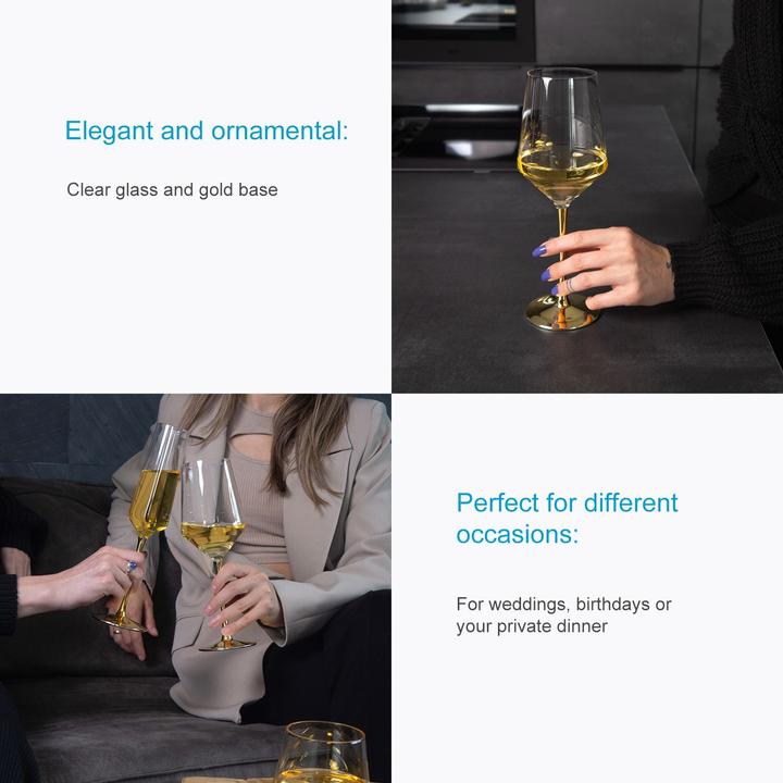Produktbild Intirilife Wein Glas Set für Rotwein Weisswein (38 cl, 2 Gläser, Weingläser Set)
