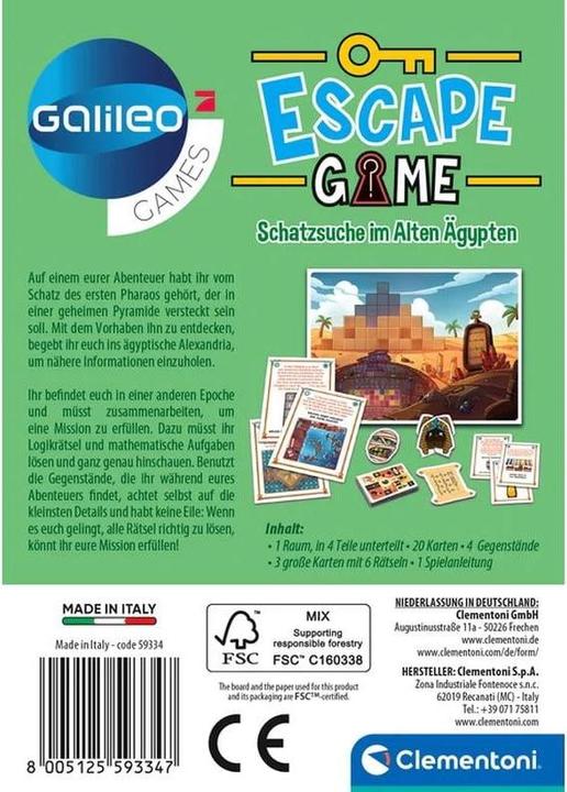Produktbild Clementoni Galileo Escape Game Schatzsuche (Deutsch)