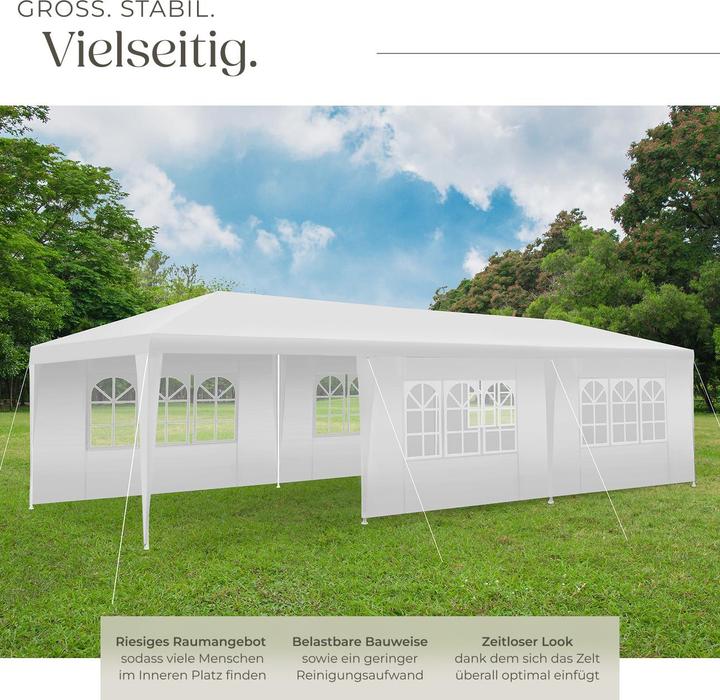 Produktbild tectake Pavillon Miramas mit 8 Seitenteilen, wasserdicht, 9x3m (900 cm, 300 cm)