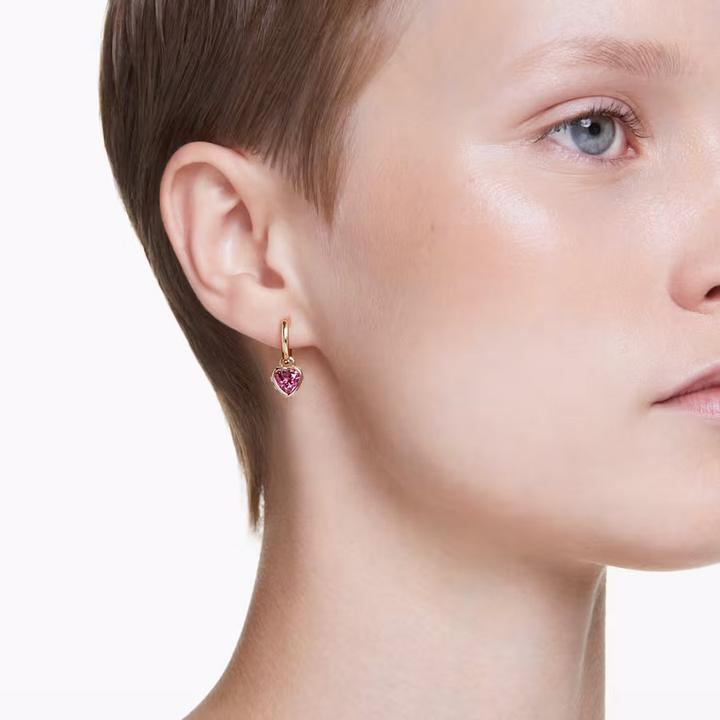 Actual product image Swarovski Stilla Drop Earrings Heart Red Gold (Swarovski Metal)