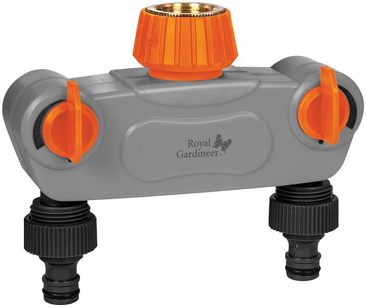 Image du produit Royal Gardineer Distributeur d'eau de jardin réglable à 2 voies (Distributeur 2 voies)