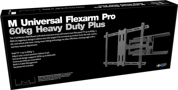 Actual product image Multibrackets Wall bracket 55" - 85", black, metal, VESA (Wall, 85", 60 kg)