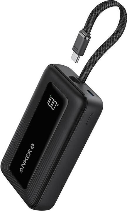 Produktbild Anker Powerbank | Powerbank mit integriertem USB-C Kabel | A1689H11 | 20000 mAh | 30W Output | Schwarz (20000 mAh, 30 W)