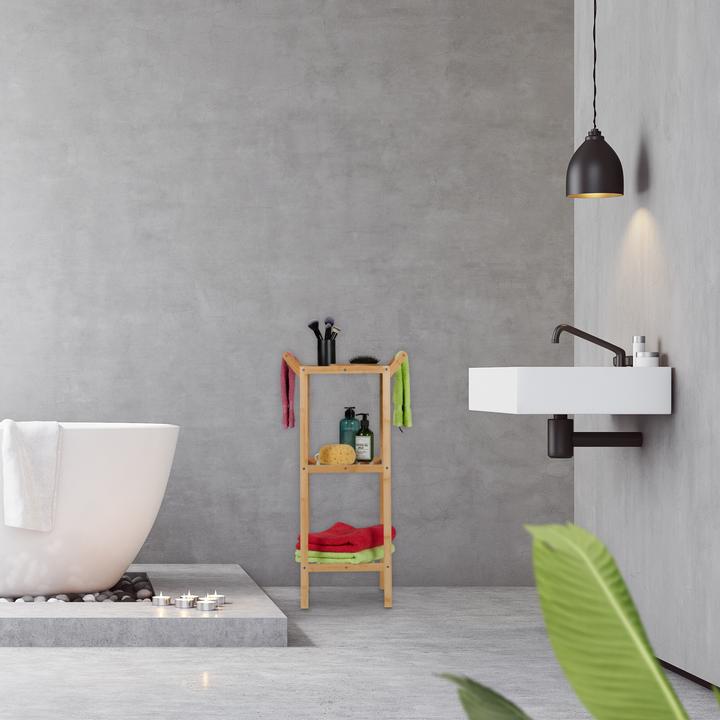Immagine prodotto Relaxdays Mensola da bagno porta asciugamani (41,5 x 30 x 85 cm)