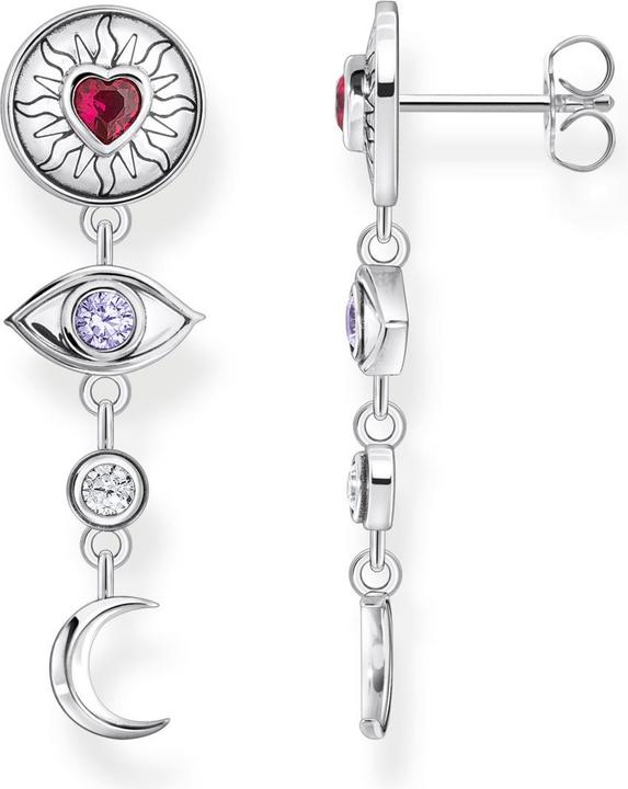 Thomas Sabo Ohrring kosmische Talismane mit bunten Steinen Silber geschwärzt (Silber)