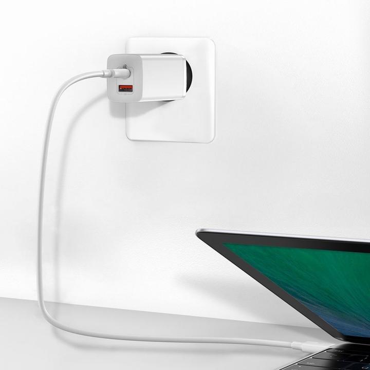 Actual product image Baseus GaN2 Lite Quick ChargerC+U 65W EU White (65 W)