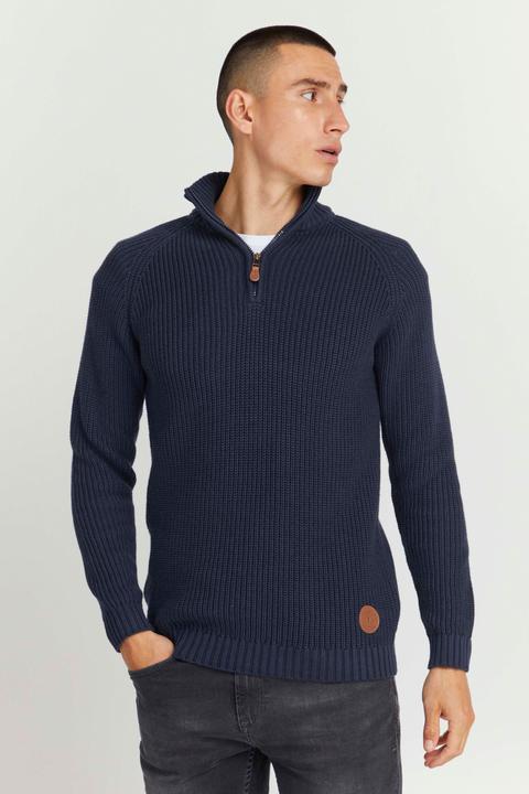Actual product image Solid Xenox Men's Jumper Chunky Knit Pullover Troyer Made Of 100% Cotton (XXL)