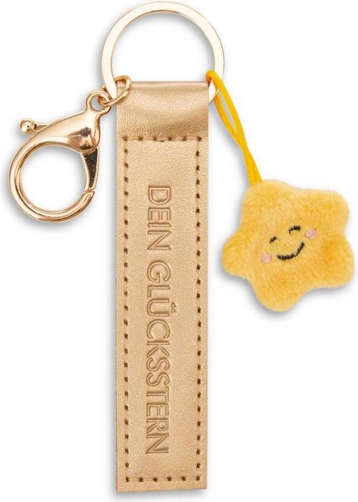 Image du produit Magni NICI Schlüsselanhänger Dein Glücksstern Kunstlederband mit Stern gold 10cm